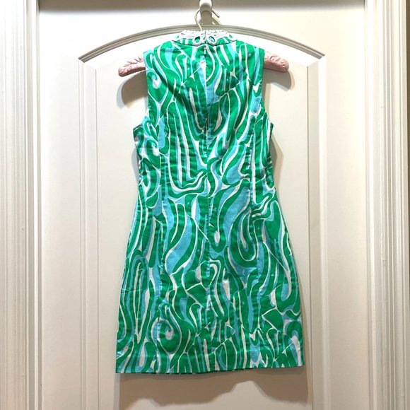 Lilly Pulitzer Dress 0 Alexa Resort White Blue Green Finders Keepers Sleeveless - Picture 2 of 10